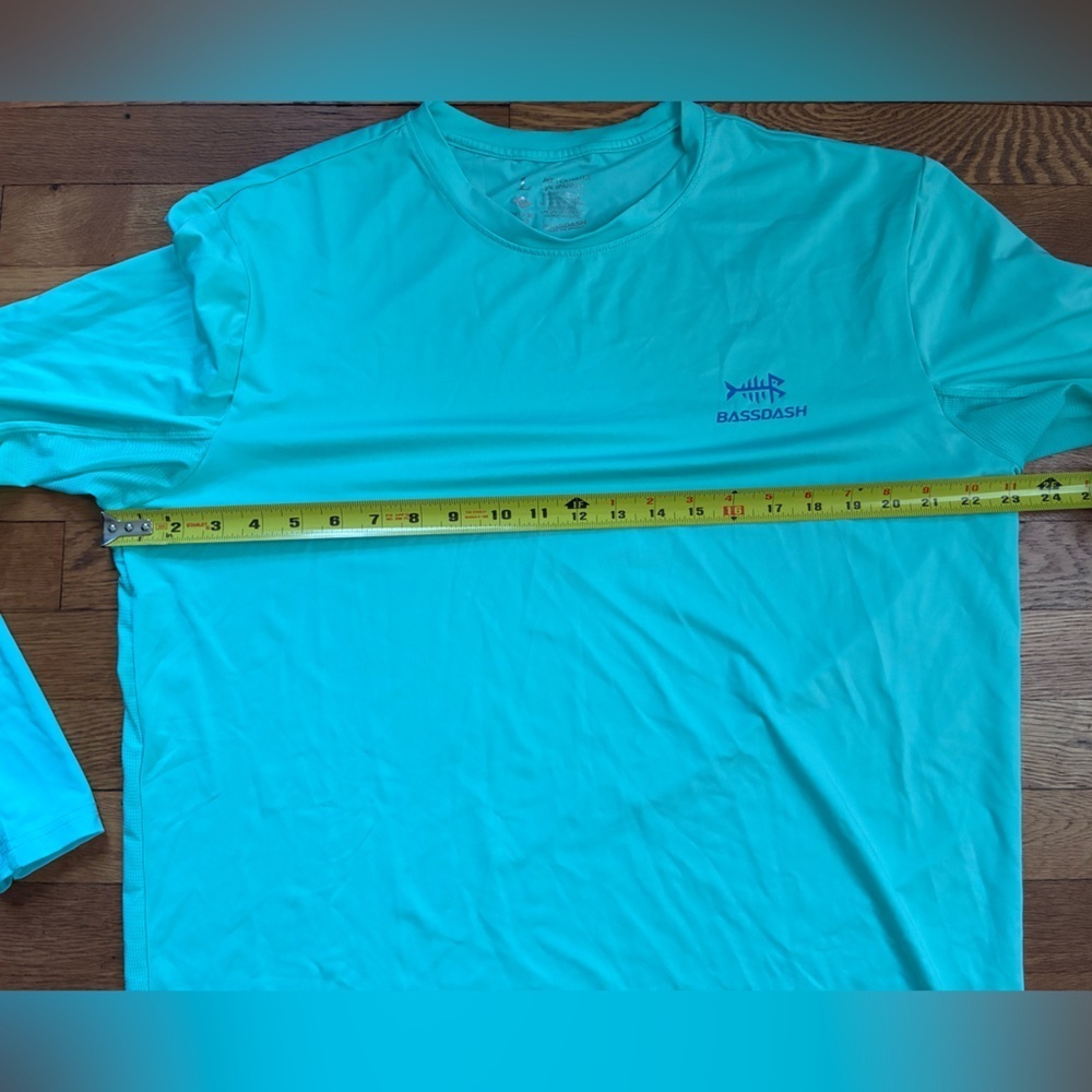 Bassdash Men’s Teal Long Sleeve Sun Fishing Shirt - Size L - Picture 7 of 9
